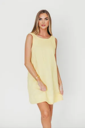 100% Linen Florence Mini Woven Dress in Pineapple