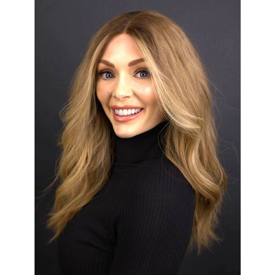 20" Divine Lace Top Wig Light Brown Babylight w/ Partial Rooting and Money Pieces