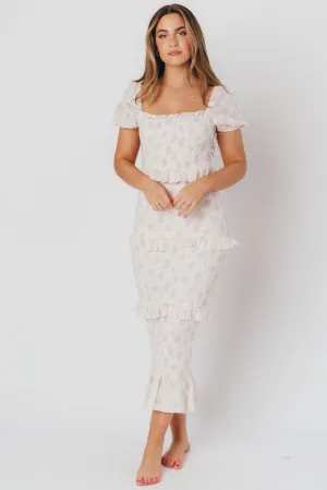 Ada Smocked Dress in Pink Floral - Bump Friendly & Inclusive Sizing (S-3XL) - Restocking End of April