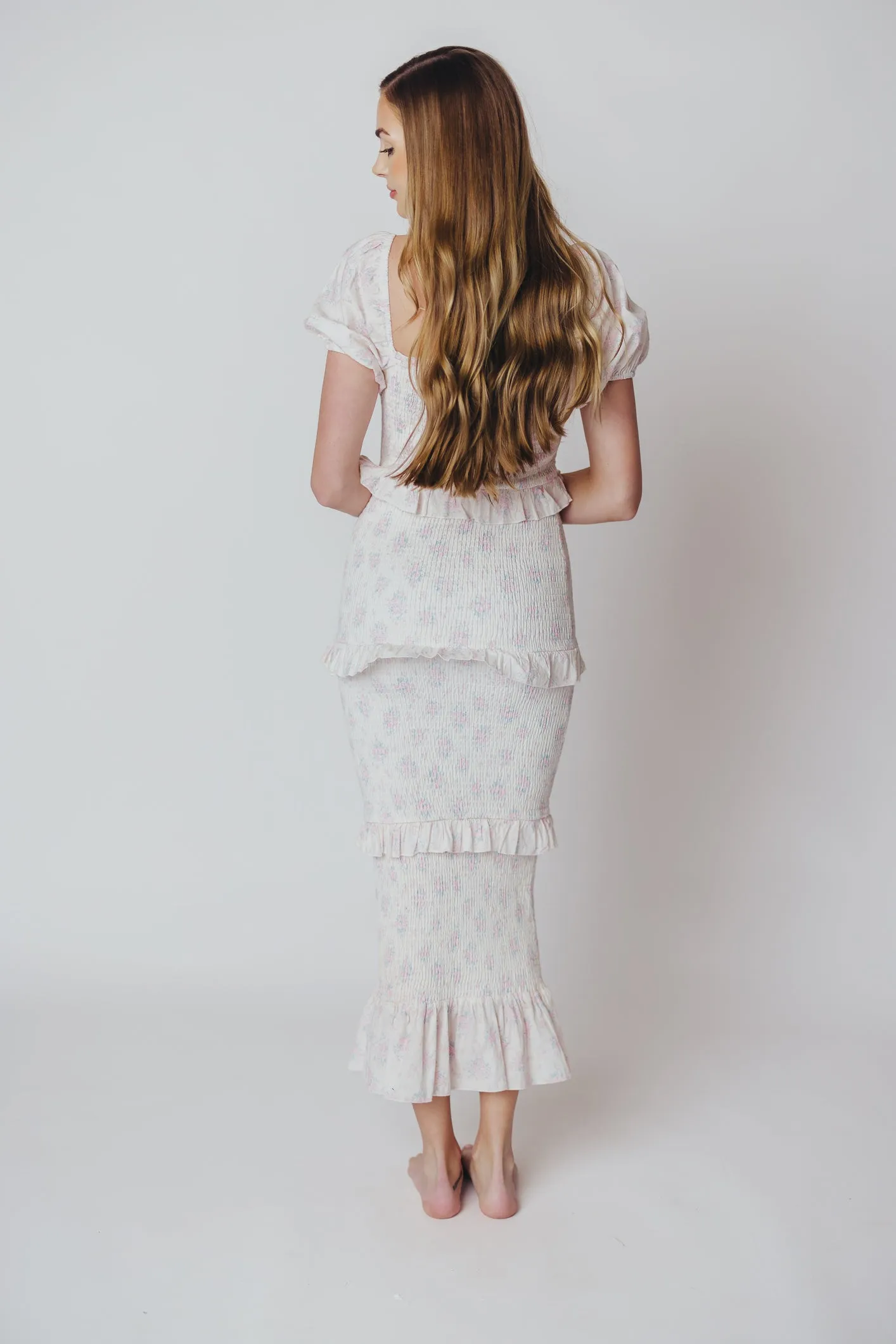 Ada Smocked Dress in Pink Floral - Bump Friendly & Inclusive Sizing (S-3XL) - Restocking End of April