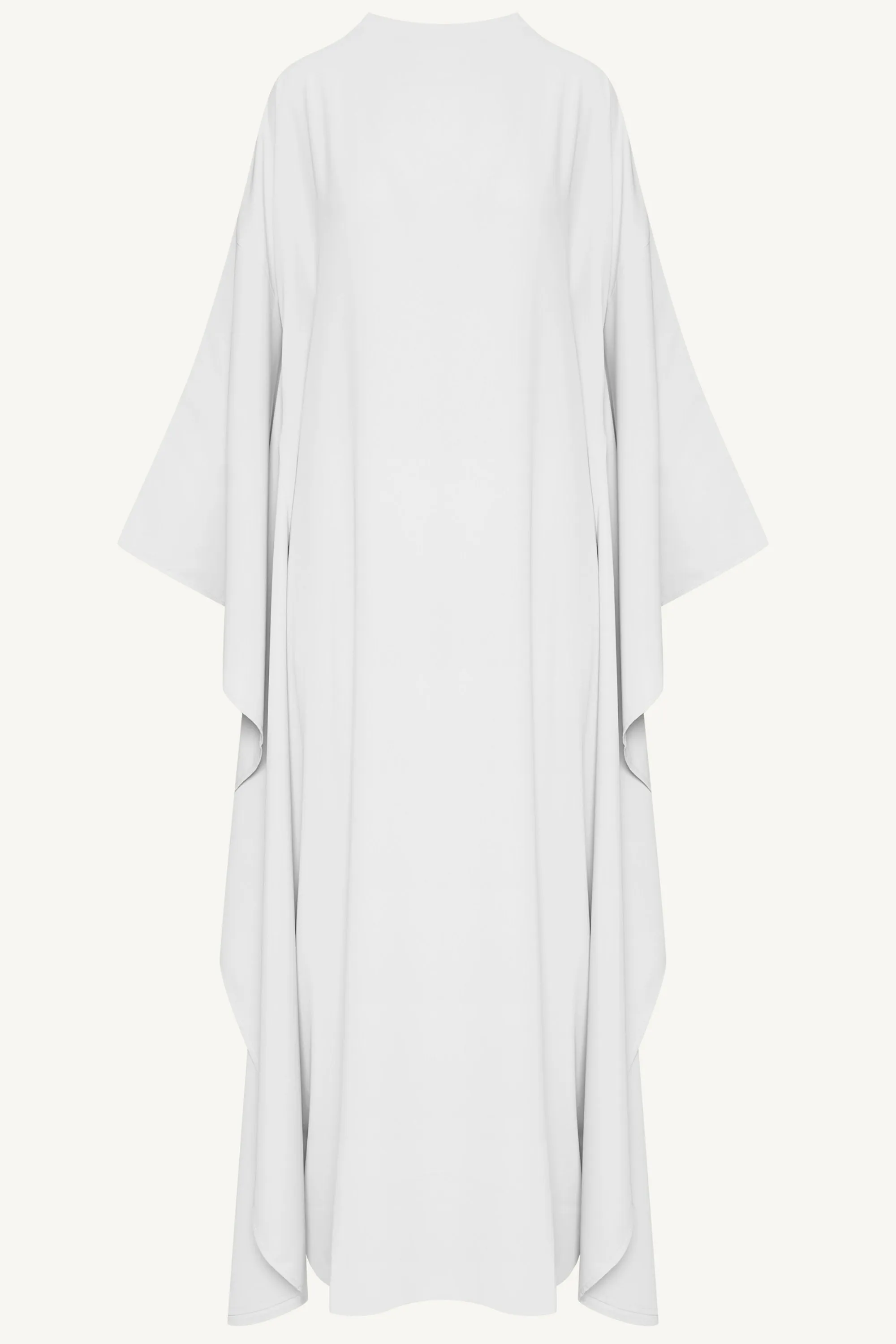 Amira Butterfly Inner Tie Abaya Dress - White