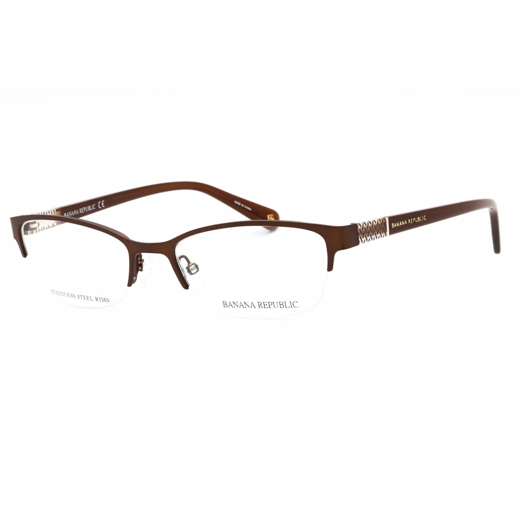Banana Republic Women's Eyeglasses - Matte Brown Metal Half Rim Frame | BR 200 0YZ4 00