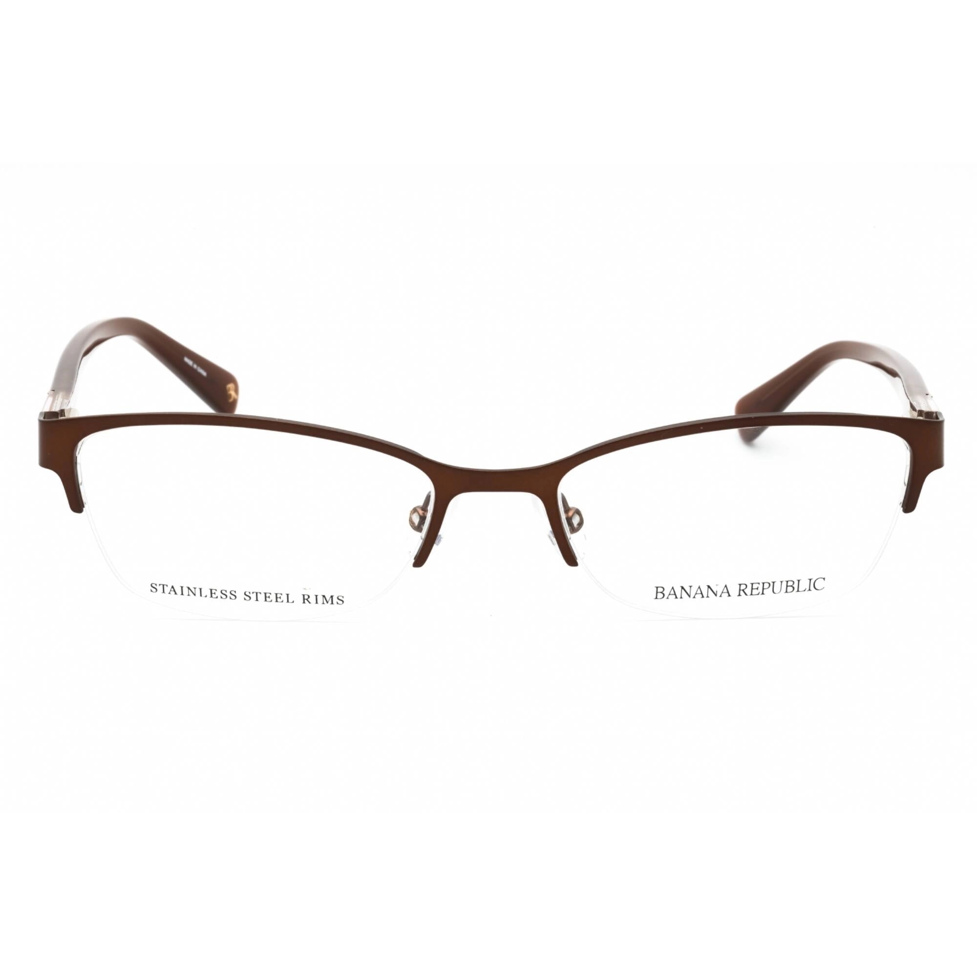 Banana Republic Women's Eyeglasses - Matte Brown Metal Half Rim Frame | BR 200 0YZ4 00