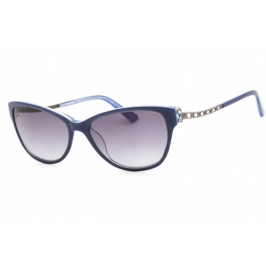 Bebe Women's Sunglasses - Blue Plastic Cat Eye Fixed Nose Pads Frame | BB7184 424