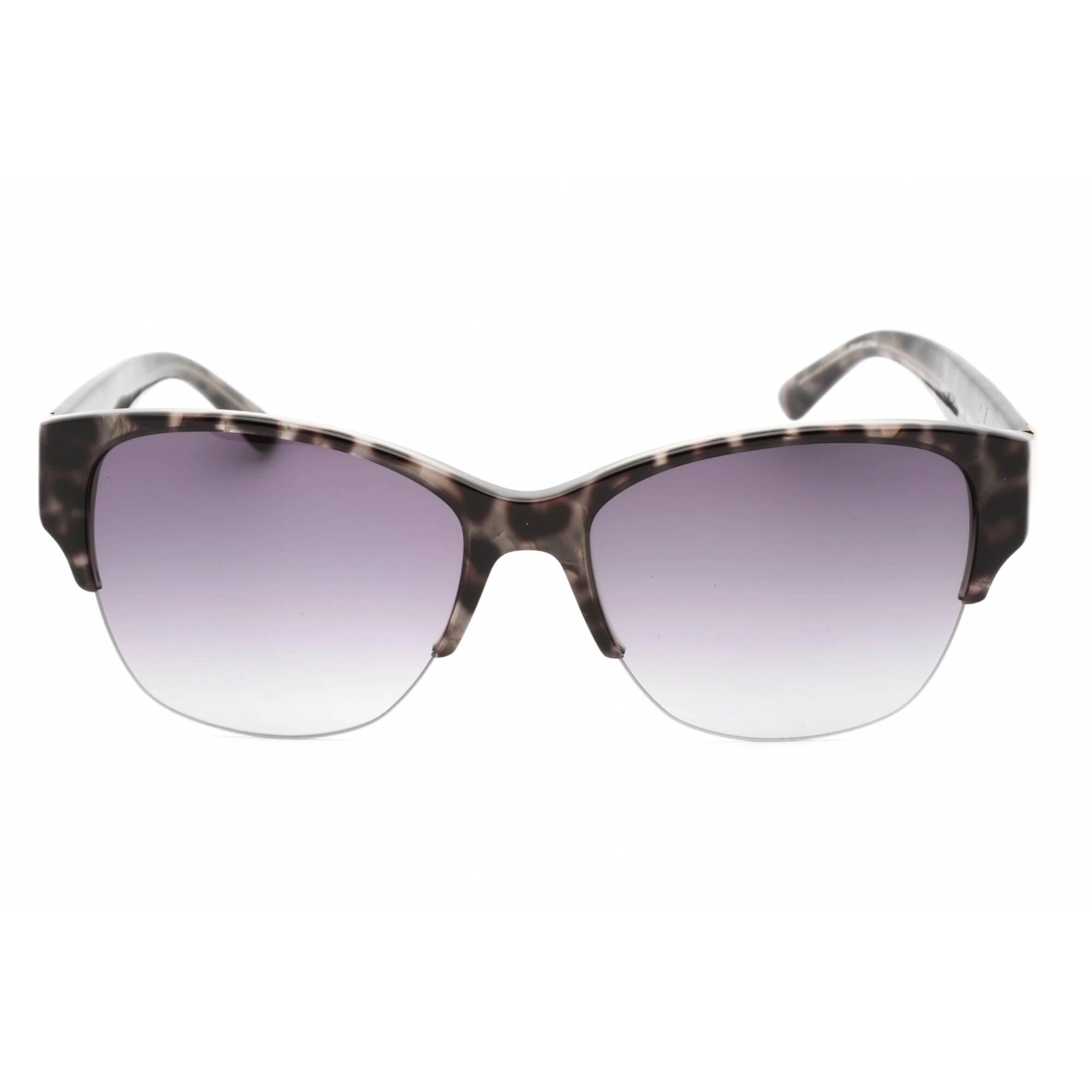Bebe Women's Sunglasses - Jet Animal Zylonite Half Rim Rectangular Frame | BB7196 001