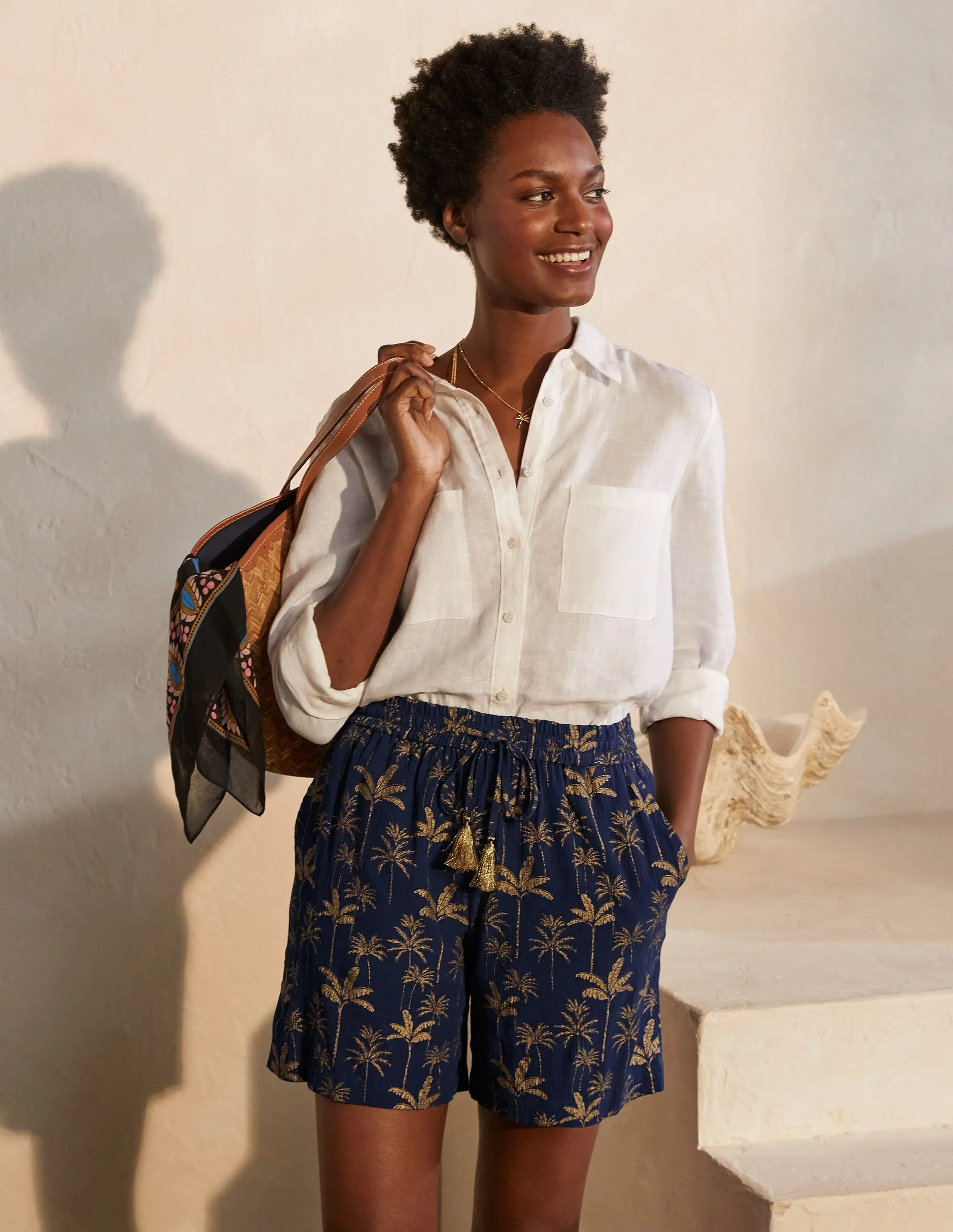 Bembridge Shorts-French Navy. Rainforest