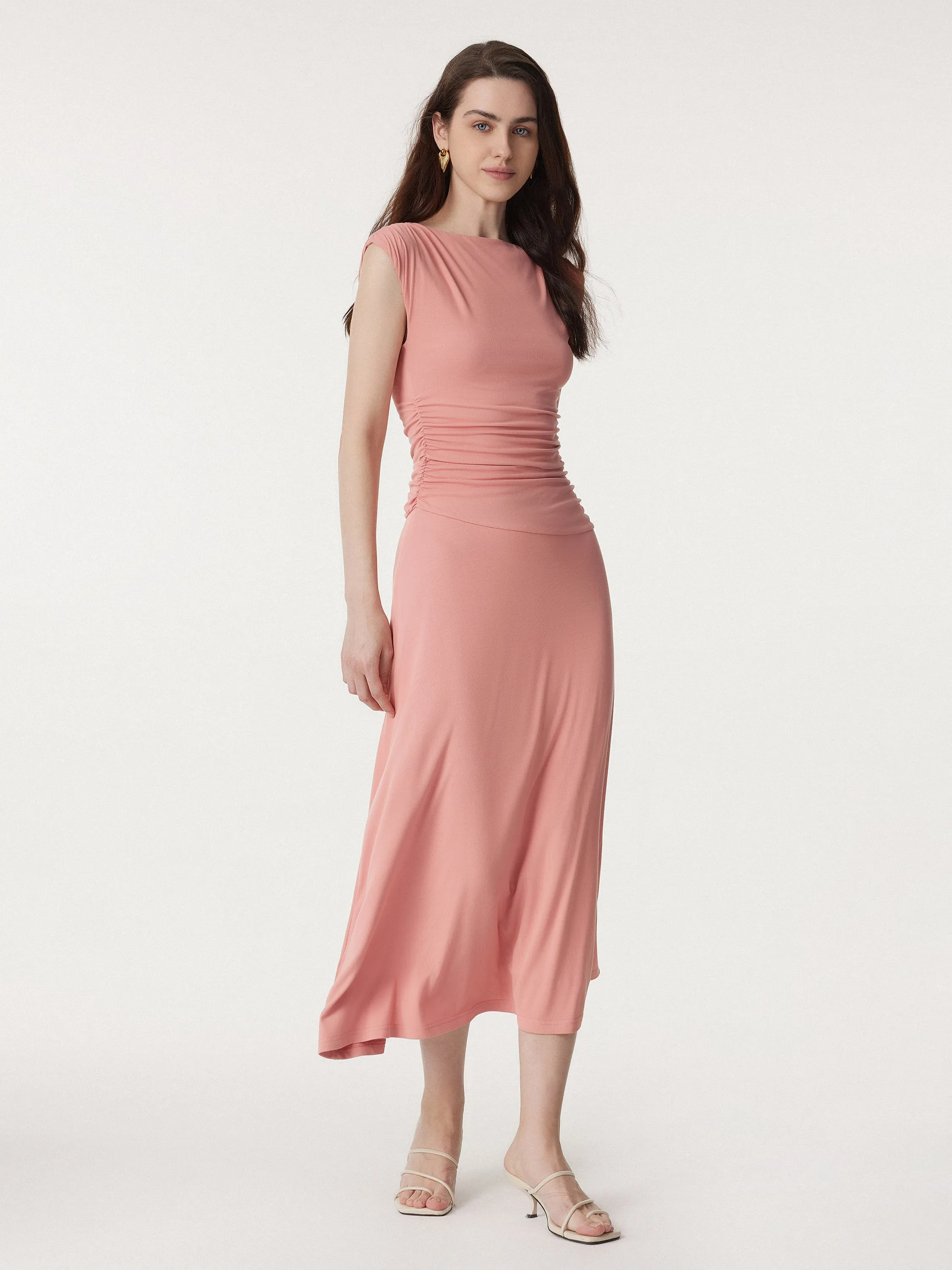Breezy Cooling Side Ruched Maxi Dress