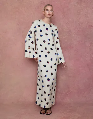 Brunetta Brocade Maxi Dress - Petal Cloud