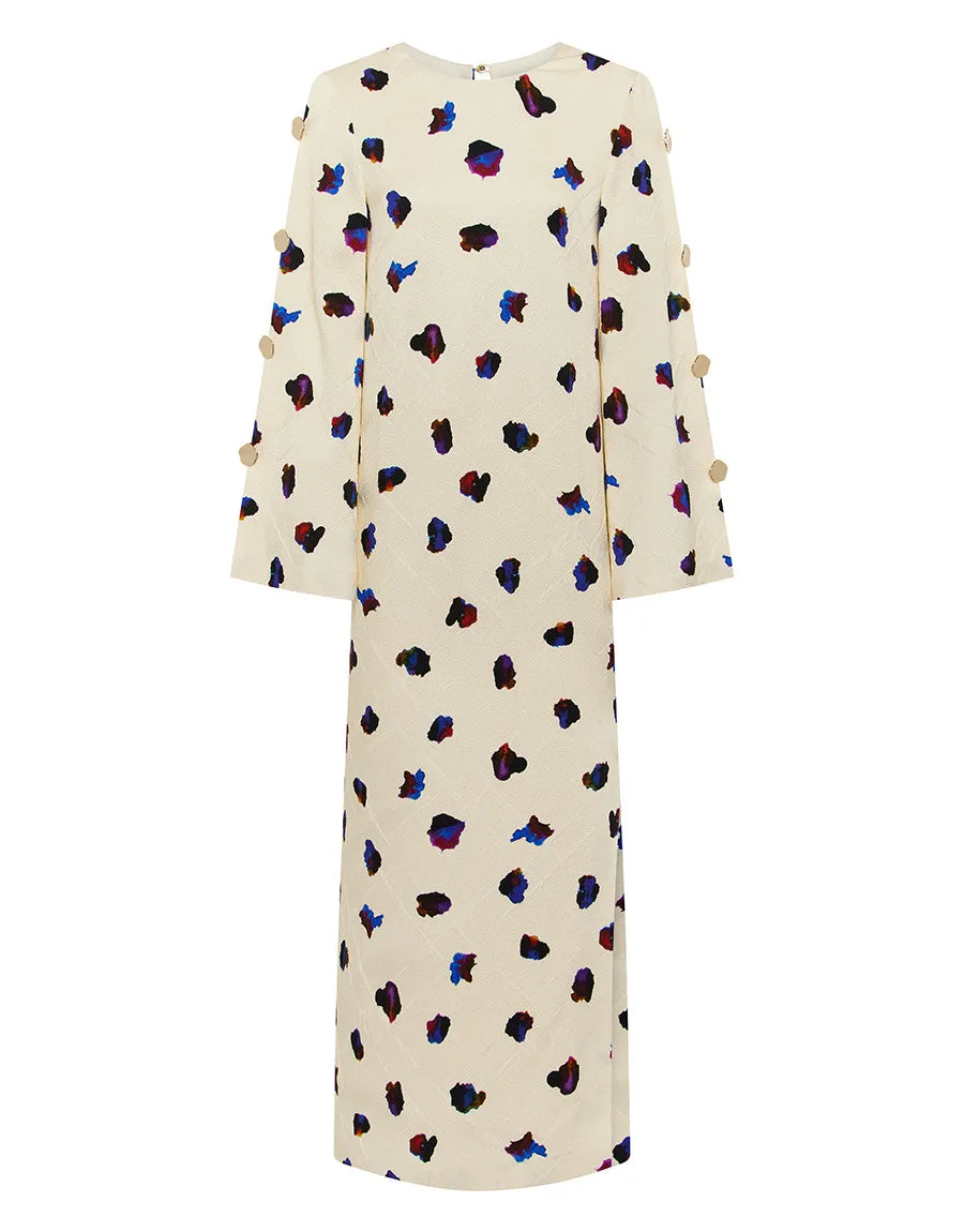 Brunetta Brocade Maxi Dress - Petal Cloud