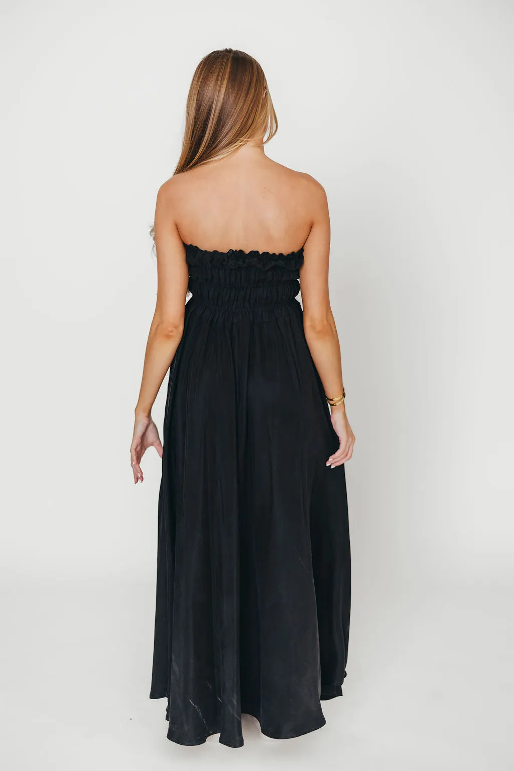 Caitlyn Woven Maxi Dress in Black