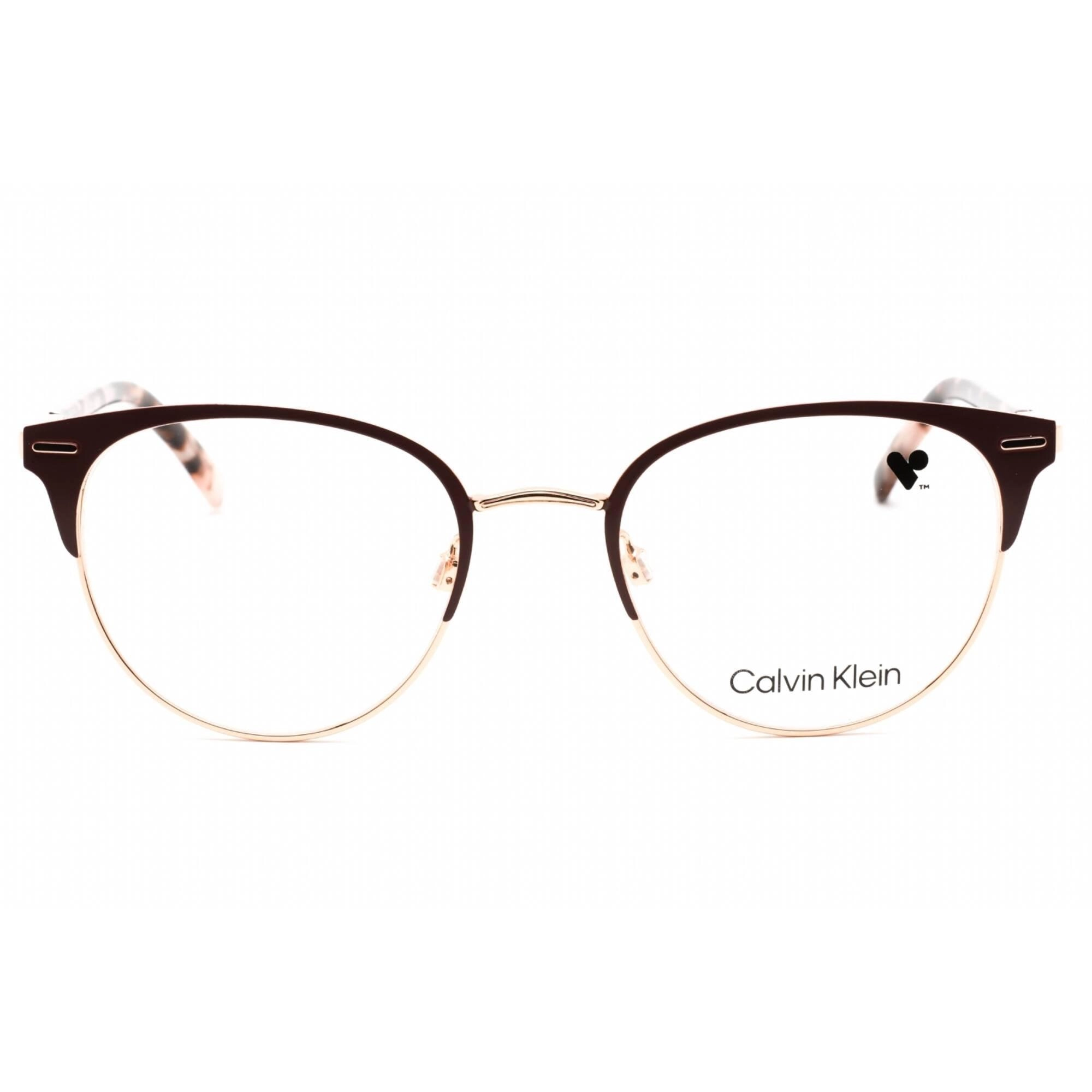 Calvin Klein Women's Eyeglasses - Full Rim Satin Burgundy Round Frame | CK21303 605