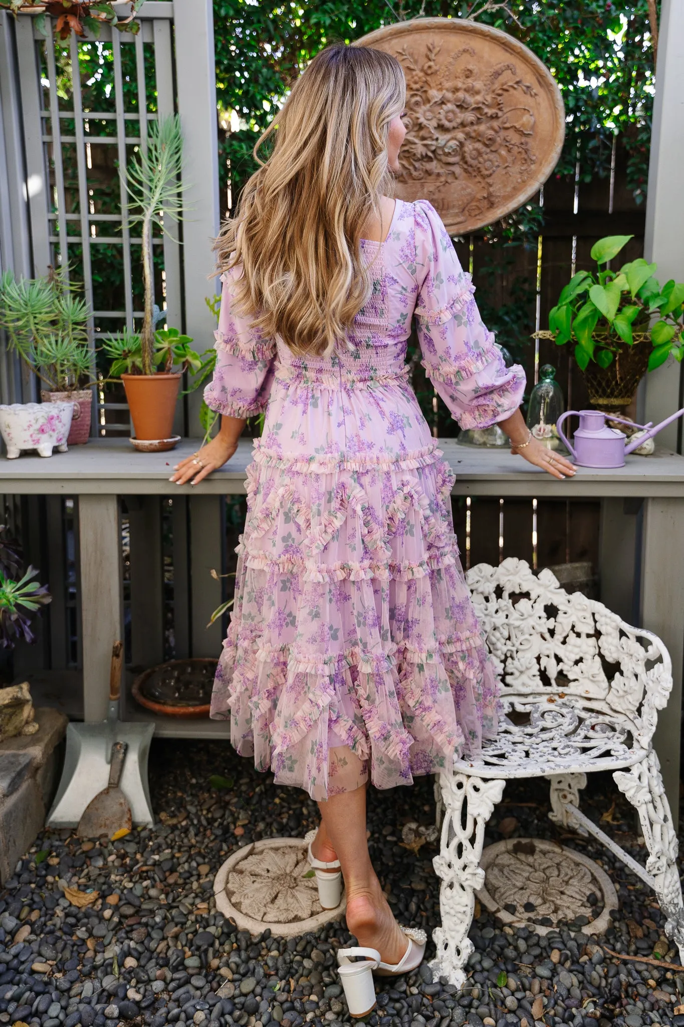 Catherine Midi Dress in Lavender