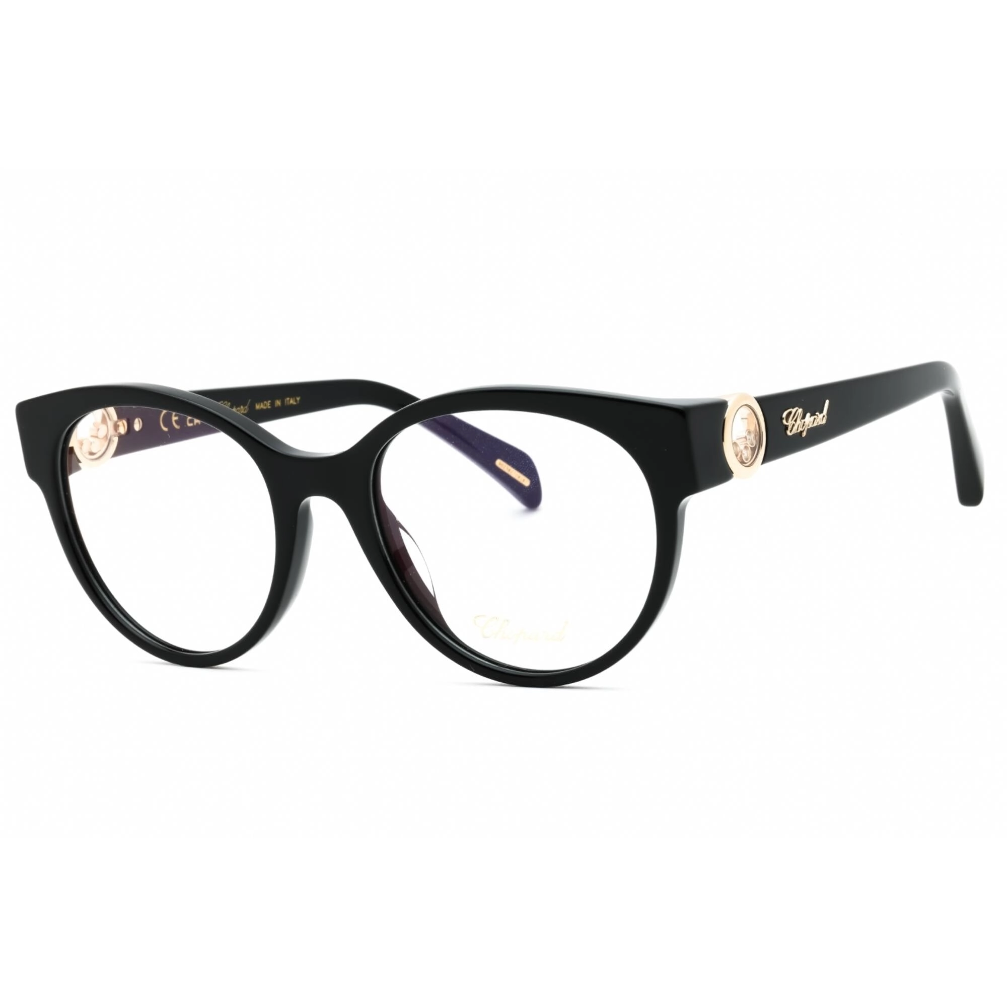 Chopard Women's Eyeglasses - Glossy Black Plastic Full Rim Oval Frame | VCH350S 0700