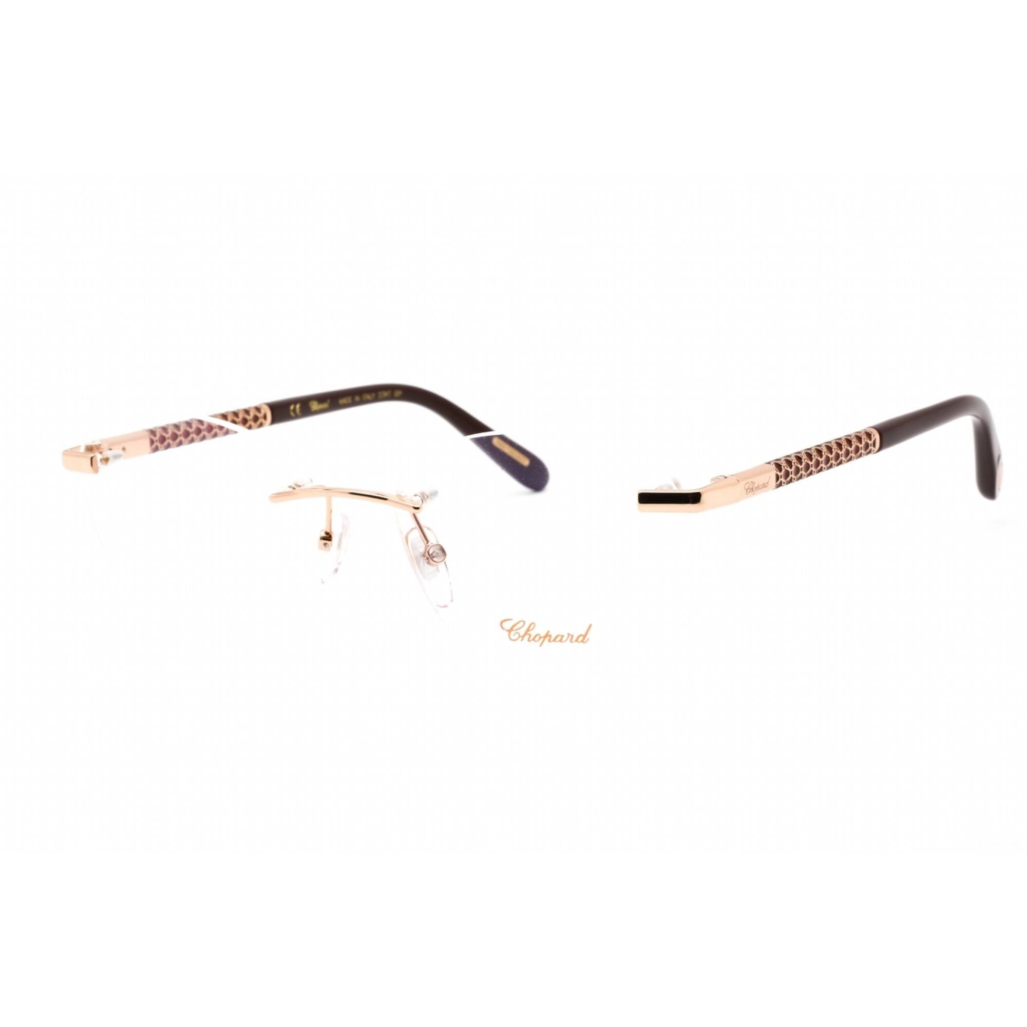 Chopard Women's Eyeglasses - Shiny Copper Gold Metal Rectangular Frame | VCHF47 08FC