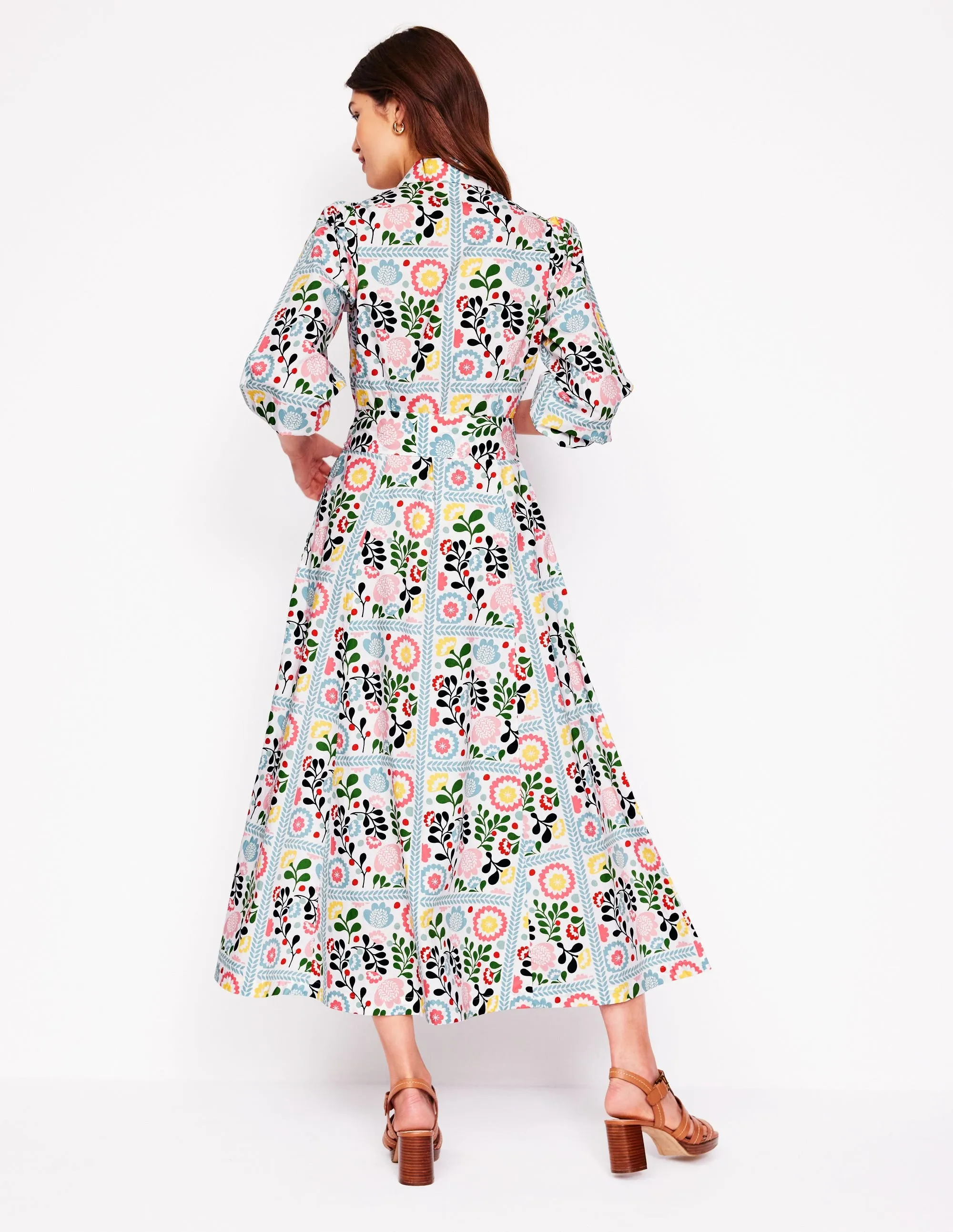 Clara Cotton Shirt Dress-Multi. Walled Garden