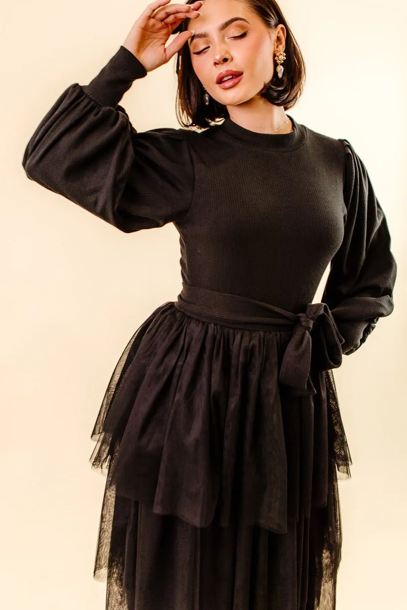 Cosette Midi Dress in Black - FINAL SALE