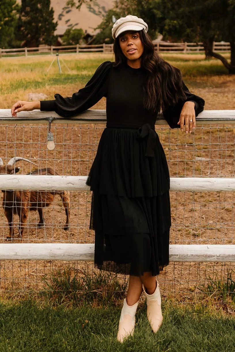 Cosette Midi Dress in Black - FINAL SALE