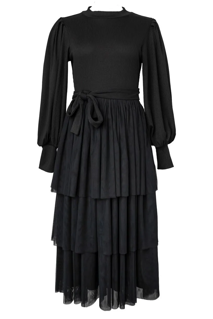 Cosette Midi Dress in Black - FINAL SALE