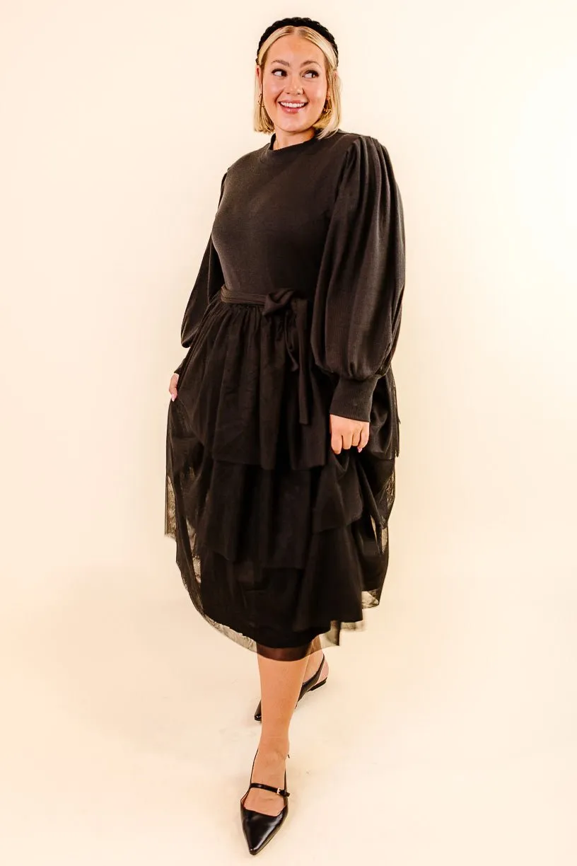 Cosette Midi Dress in Black - FINAL SALE
