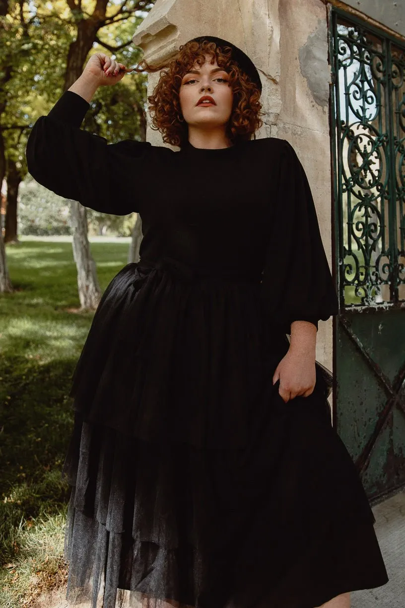 Cosette Midi Dress in Black - FINAL SALE