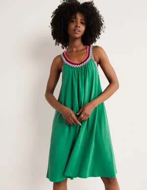 Crochet Detail Jersey Dress-Shady Glade