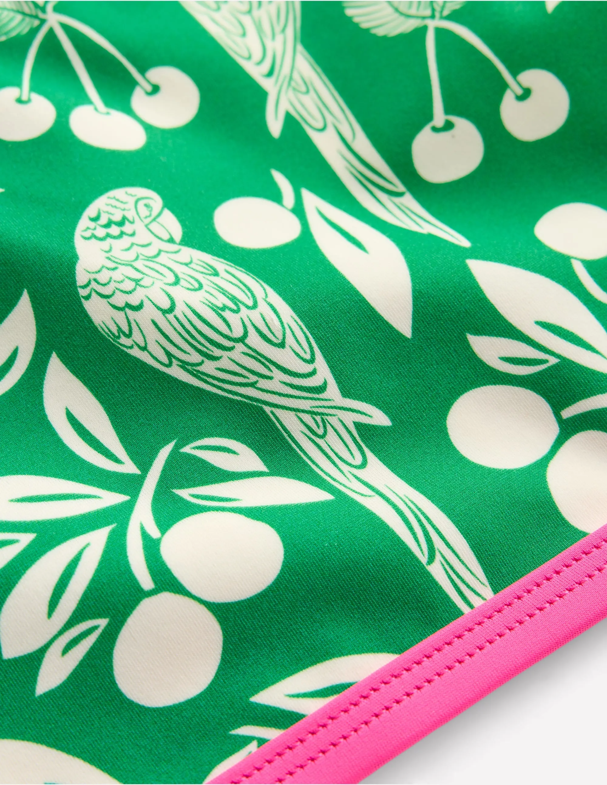 Cross-back Bikini Top-Rich Emerald Parrot Palm