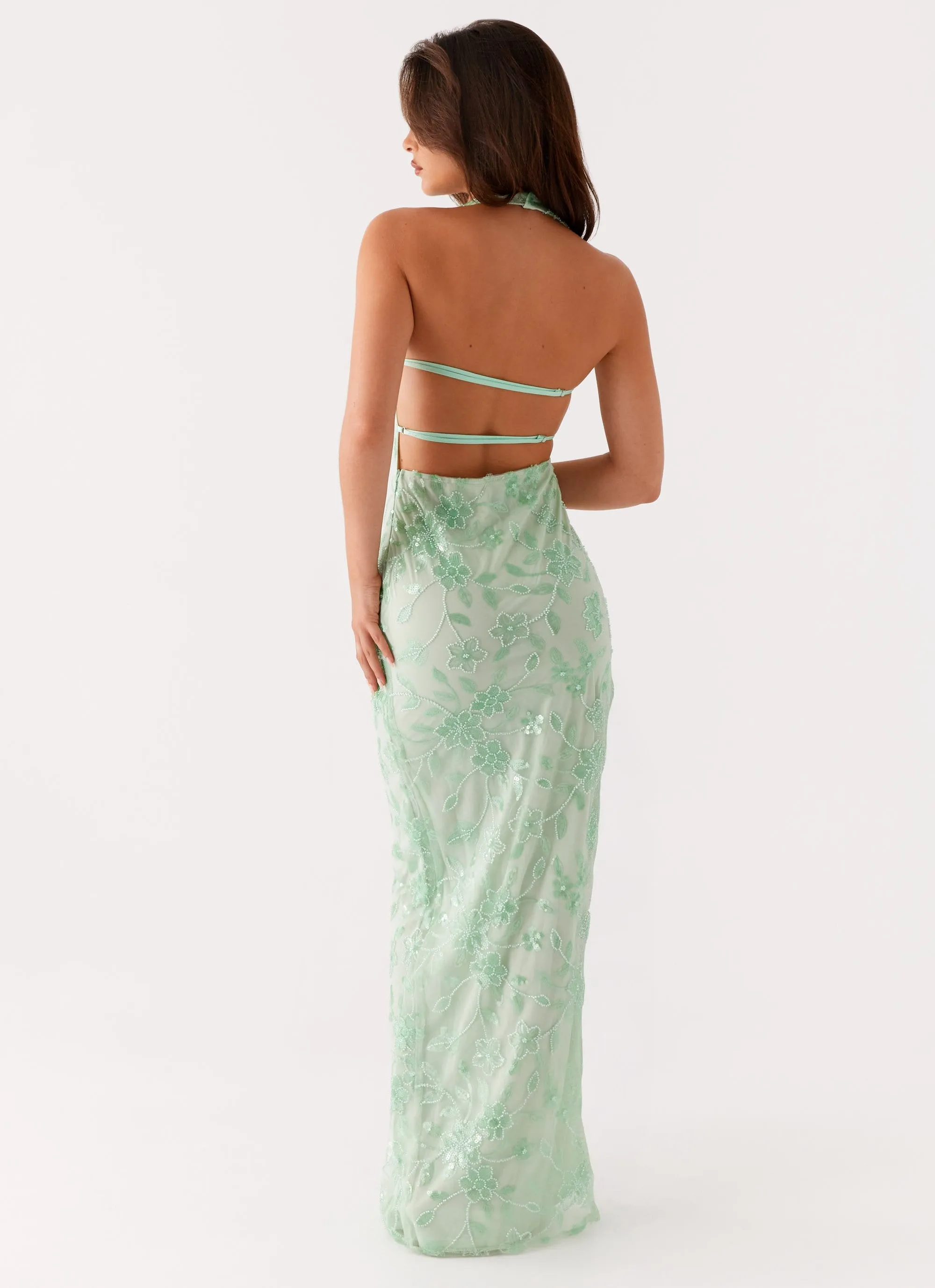 Cydney Beaded Maxi Dress - Sage