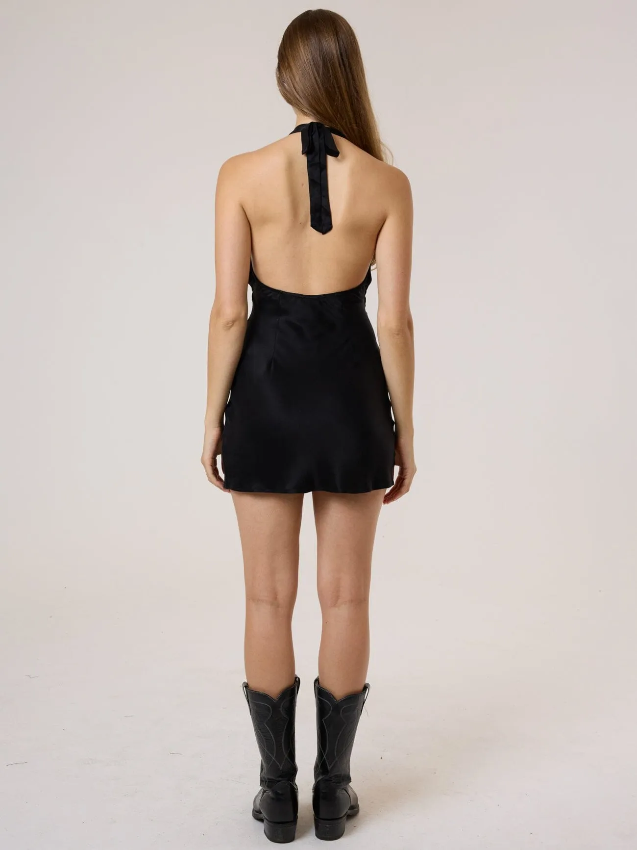 Dakota Halter Mini Dress - Black
