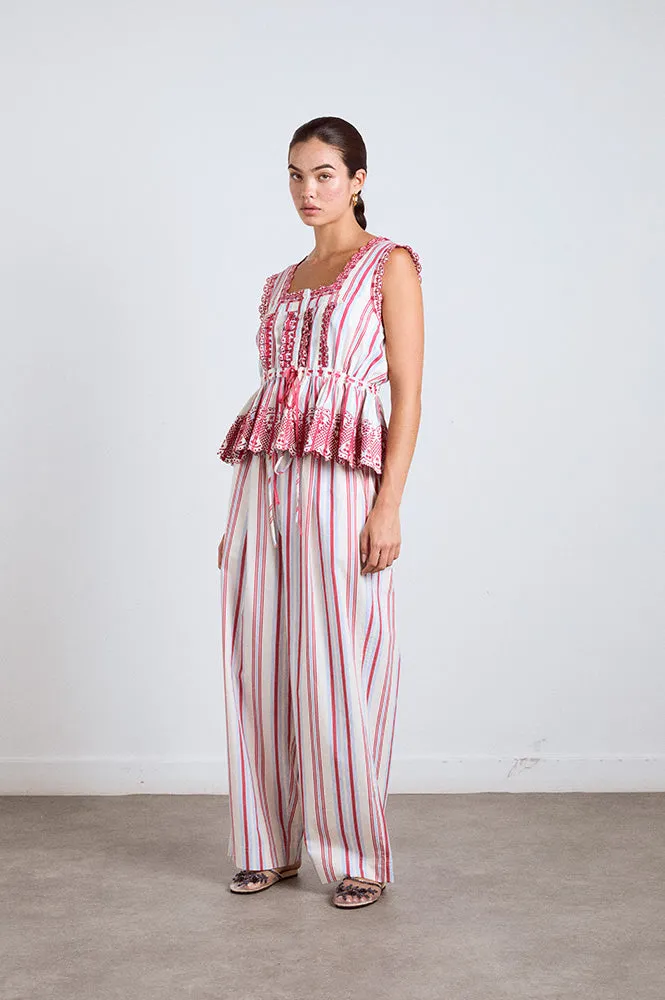 Damson Madder Butter Cherry Stripe Trouser