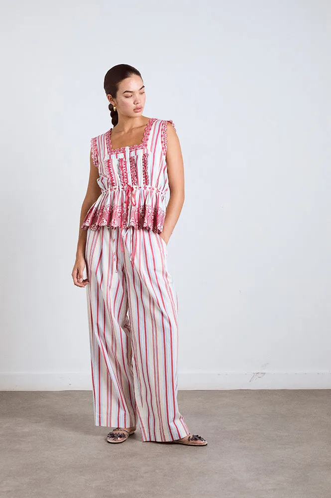 Damson Madder Butter Cherry Stripe Trouser