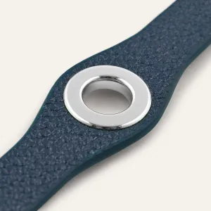 Deco Mini | Metallic Navy with Silver hardware