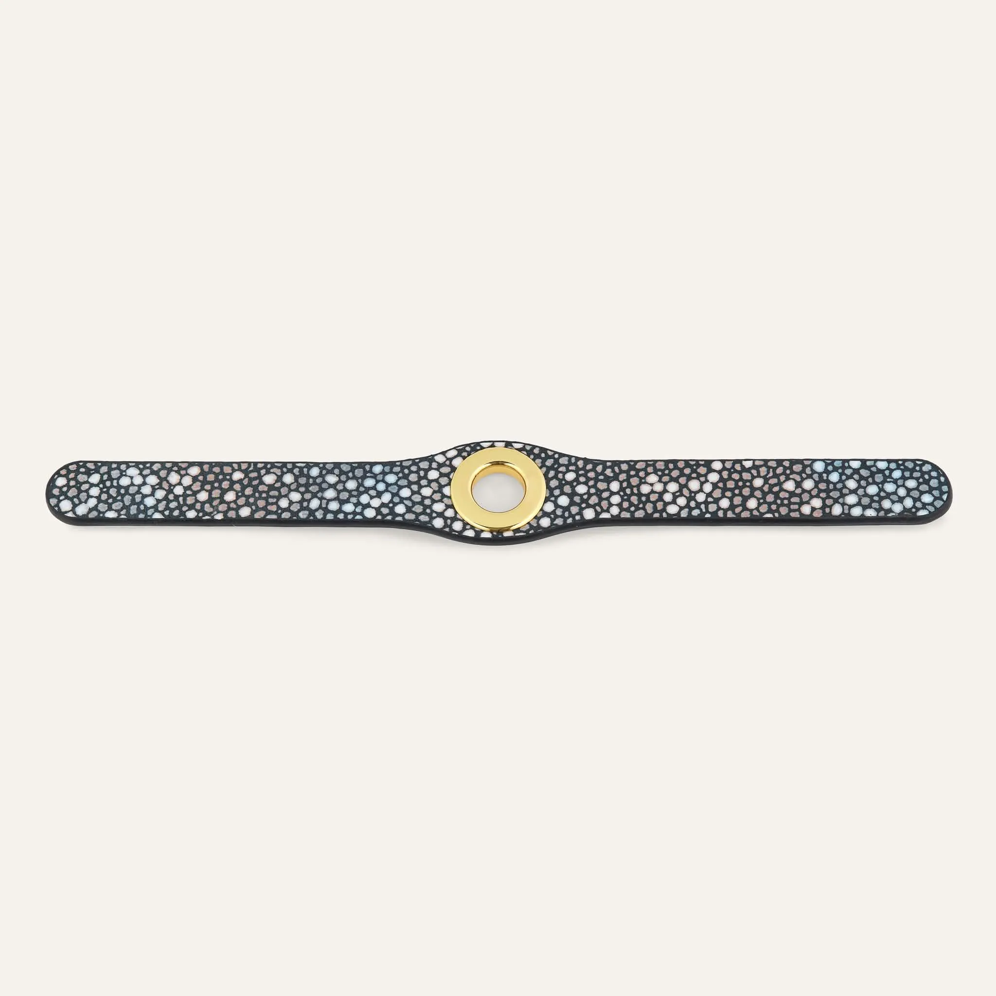 Deco Stud | Multi-Colour Shagreen with Gold hardware