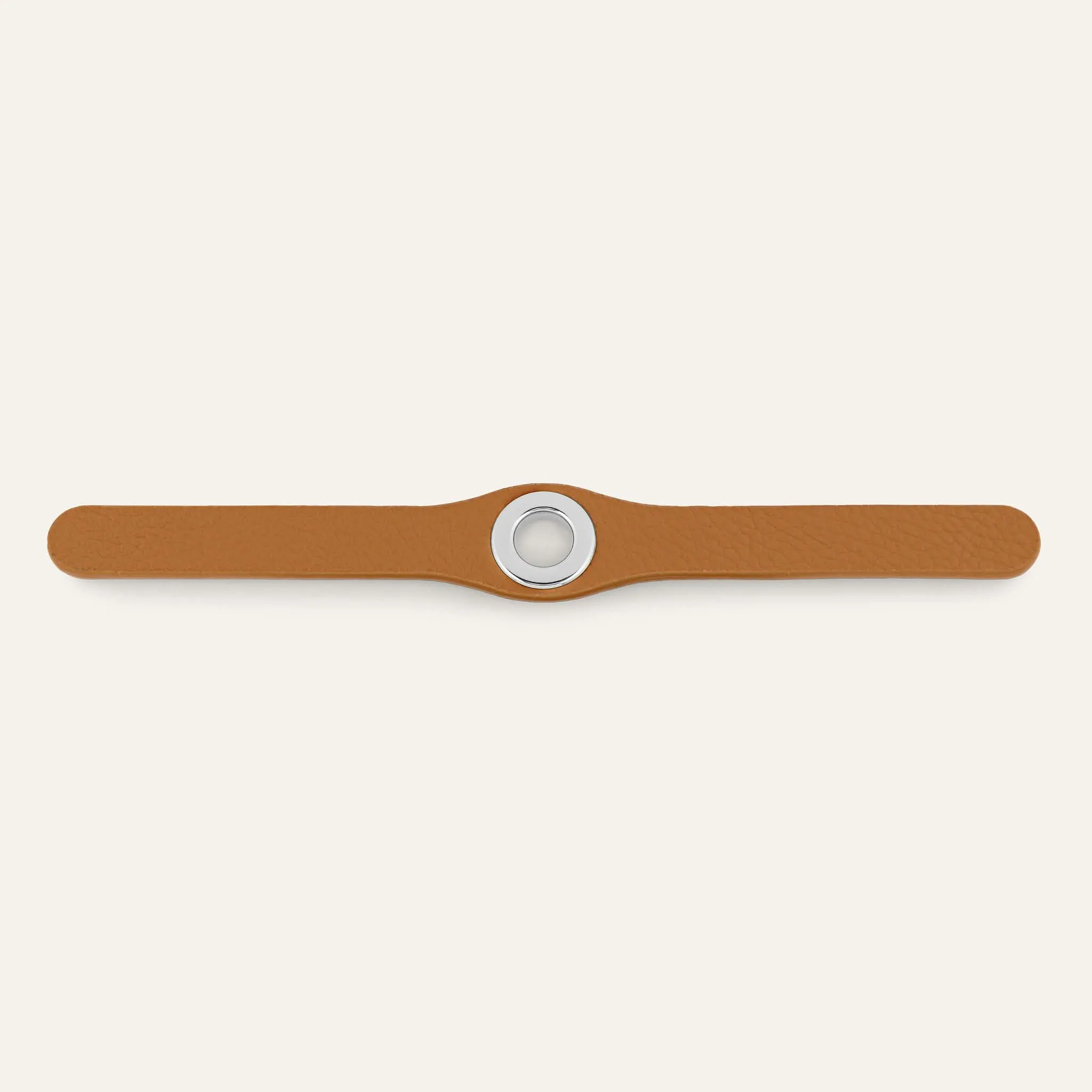 Deco Stud | Tan with Silver hardware