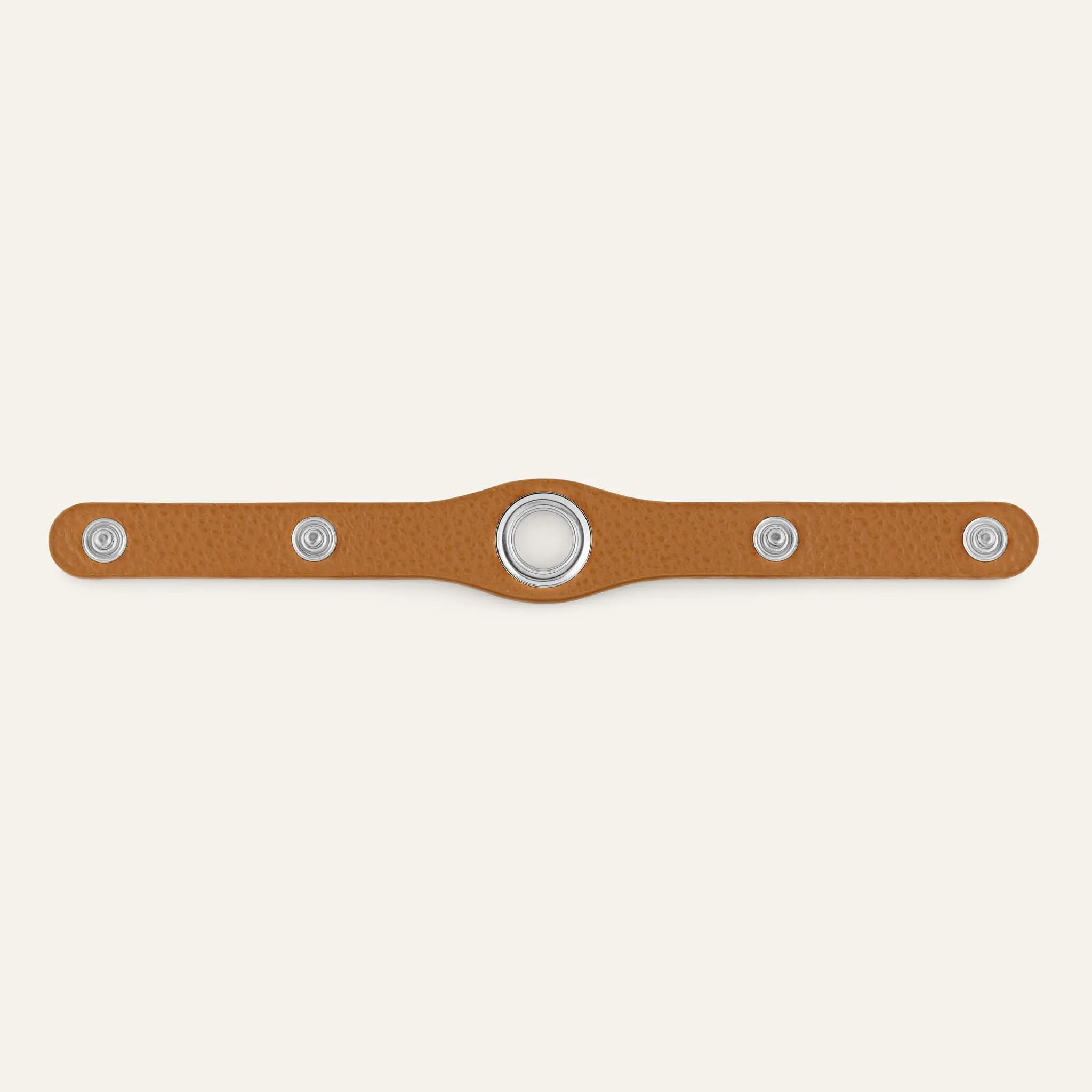 Deco Stud | Tan with Silver hardware