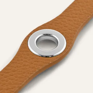 Deco Stud | Tan with Silver hardware