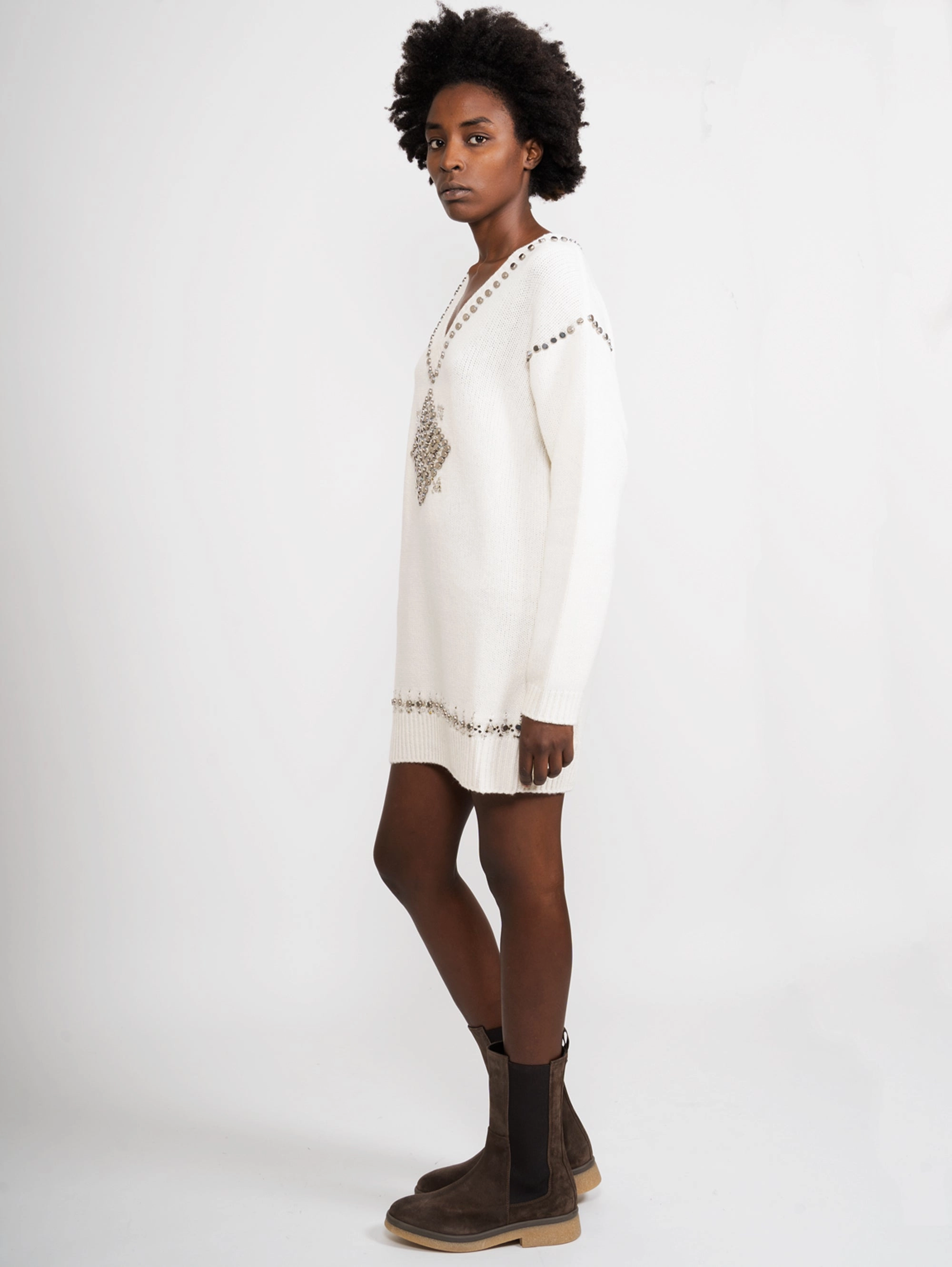Dress with White Applications