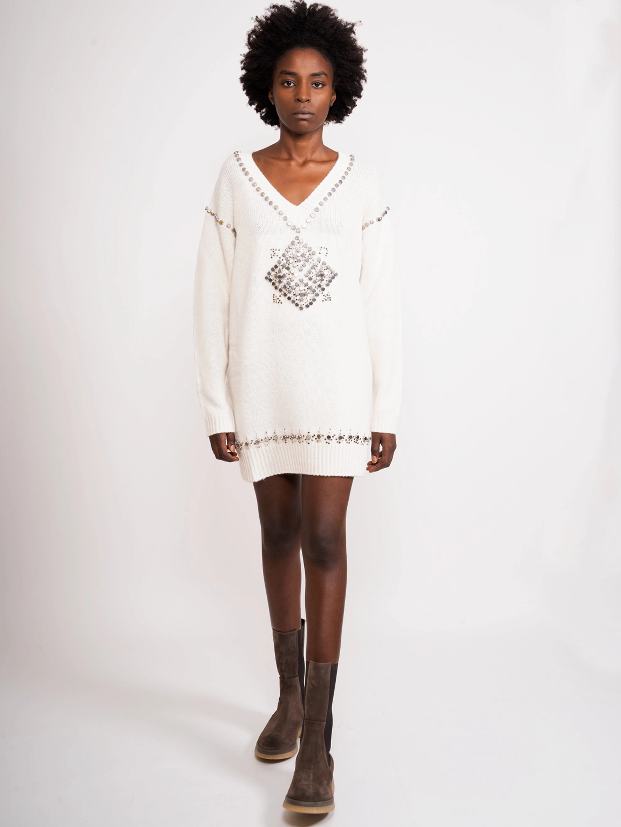 Dress with White Applications