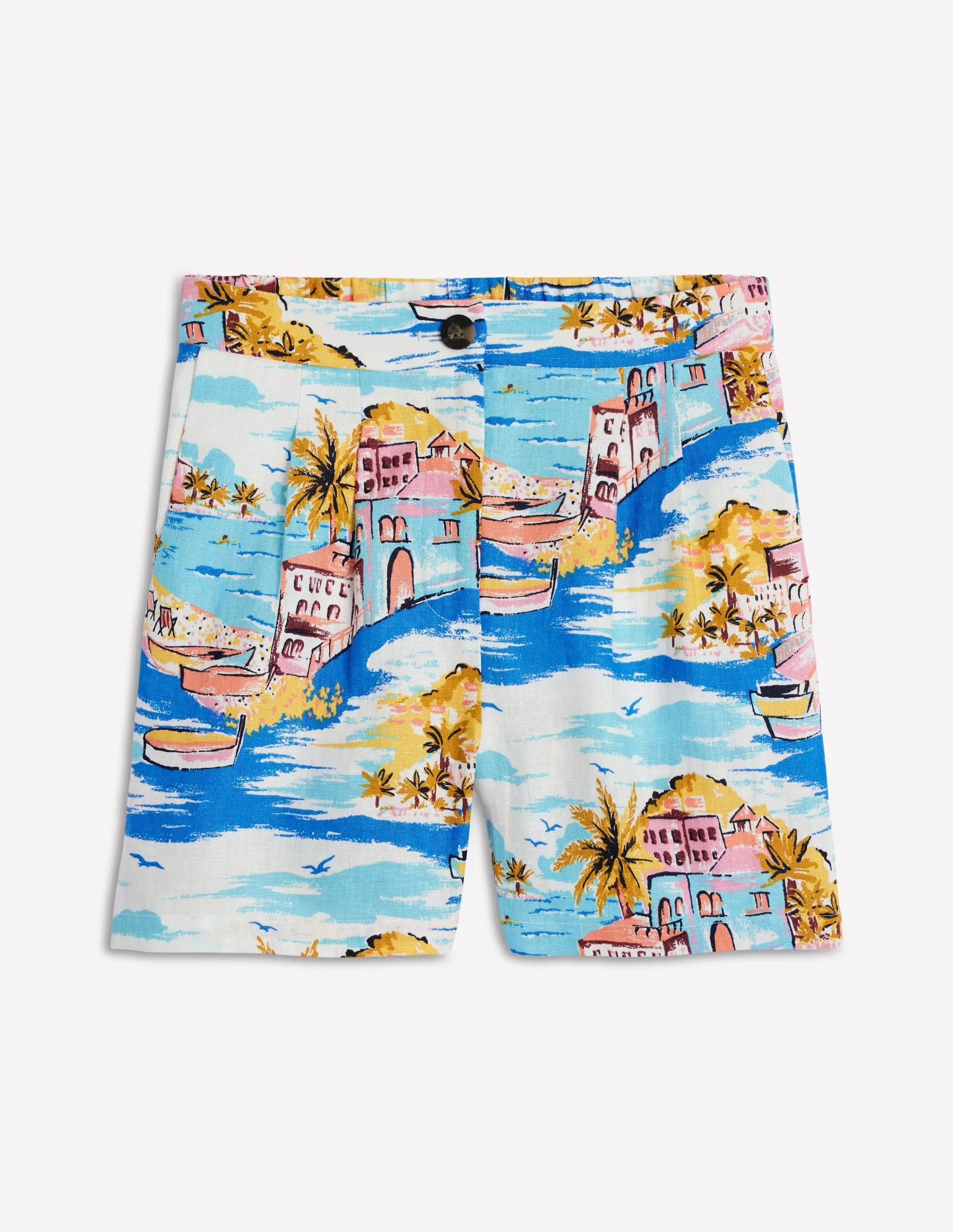 Dulwich Linen Shorts-Multi. Paradise Bay