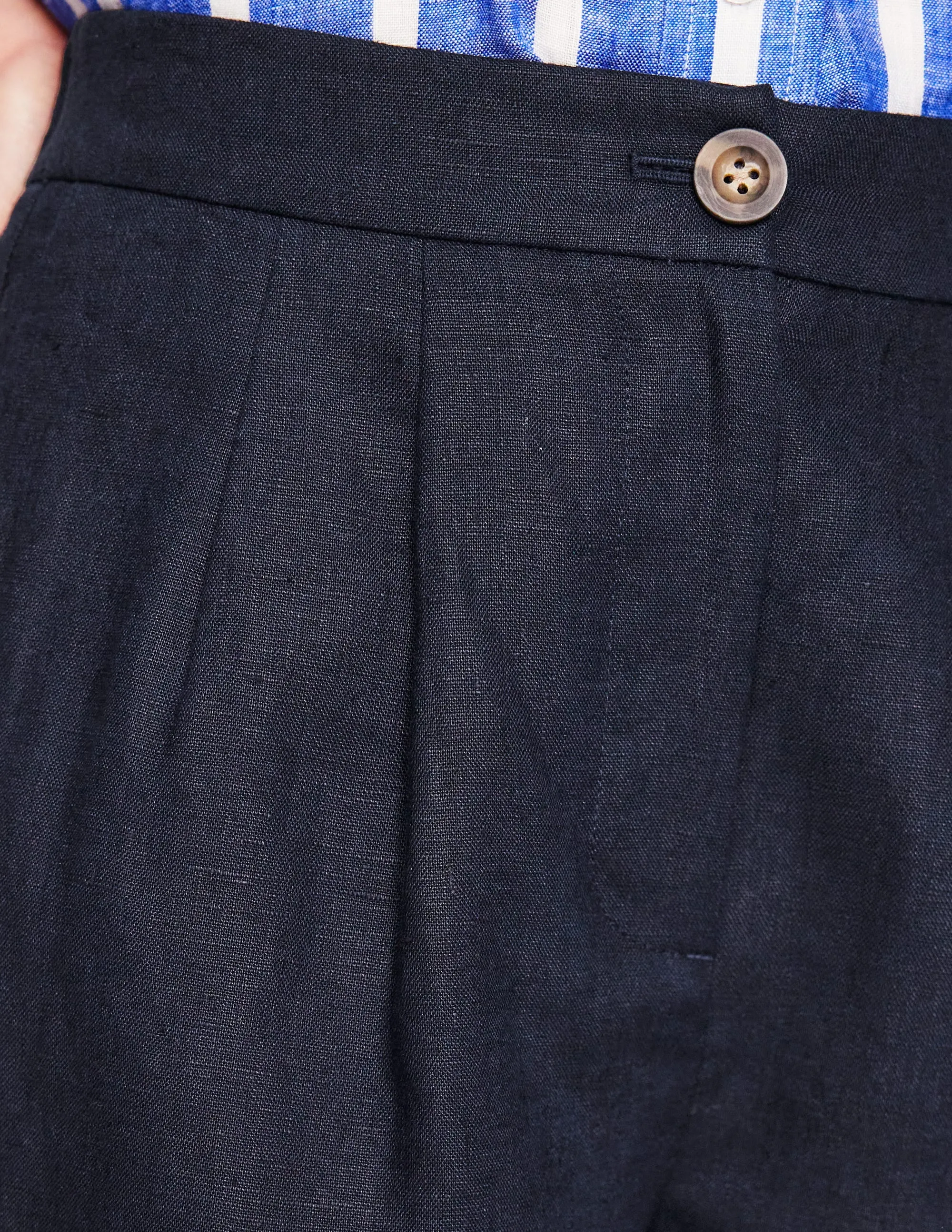 Dulwich Linen Shorts-Navy