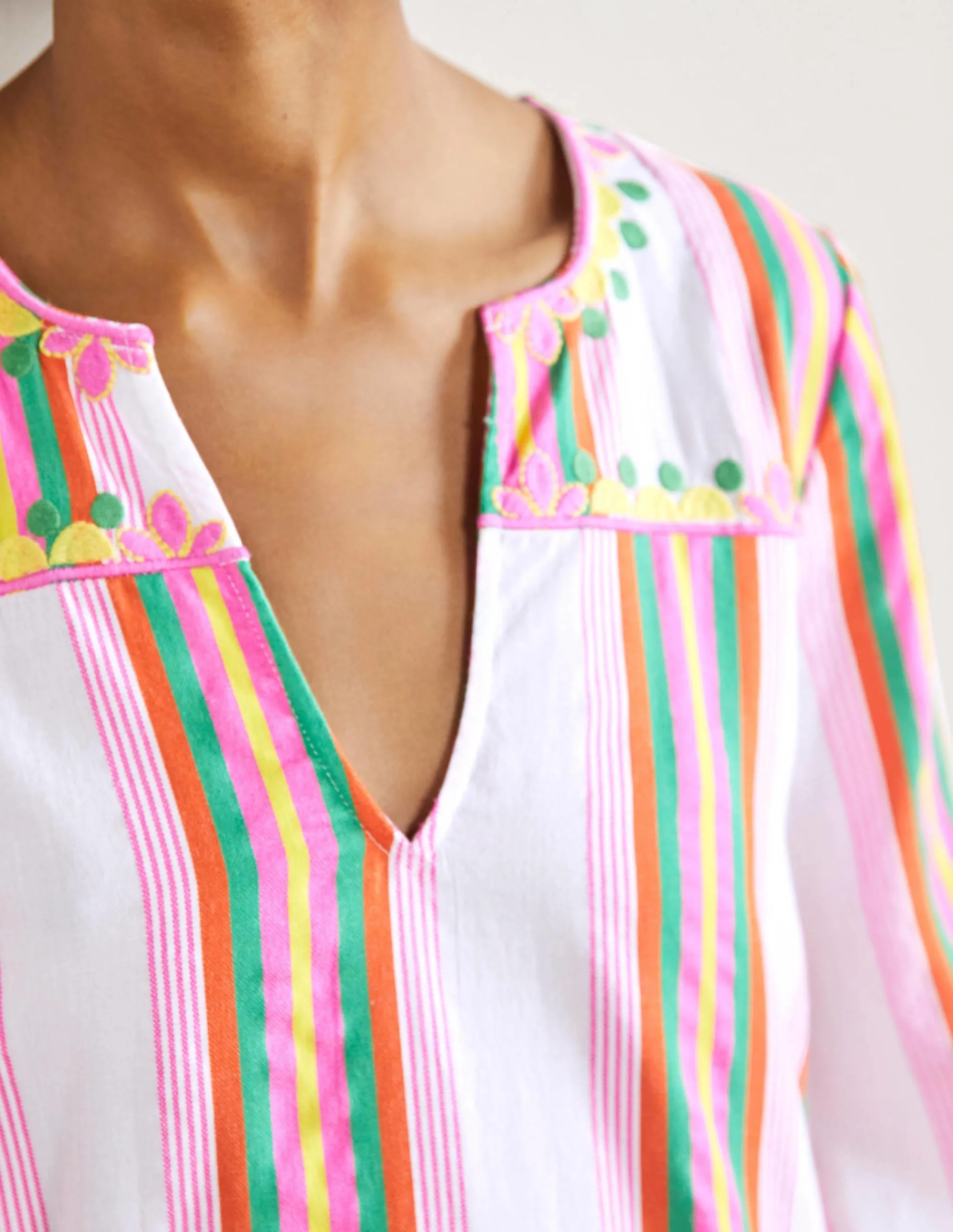 Easy Tiered Maxi Dress-Tropical Woven Rainbow Stripe