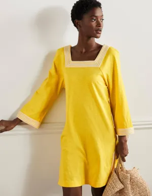 Embroidered Jersey Tunic-Lemon Zest