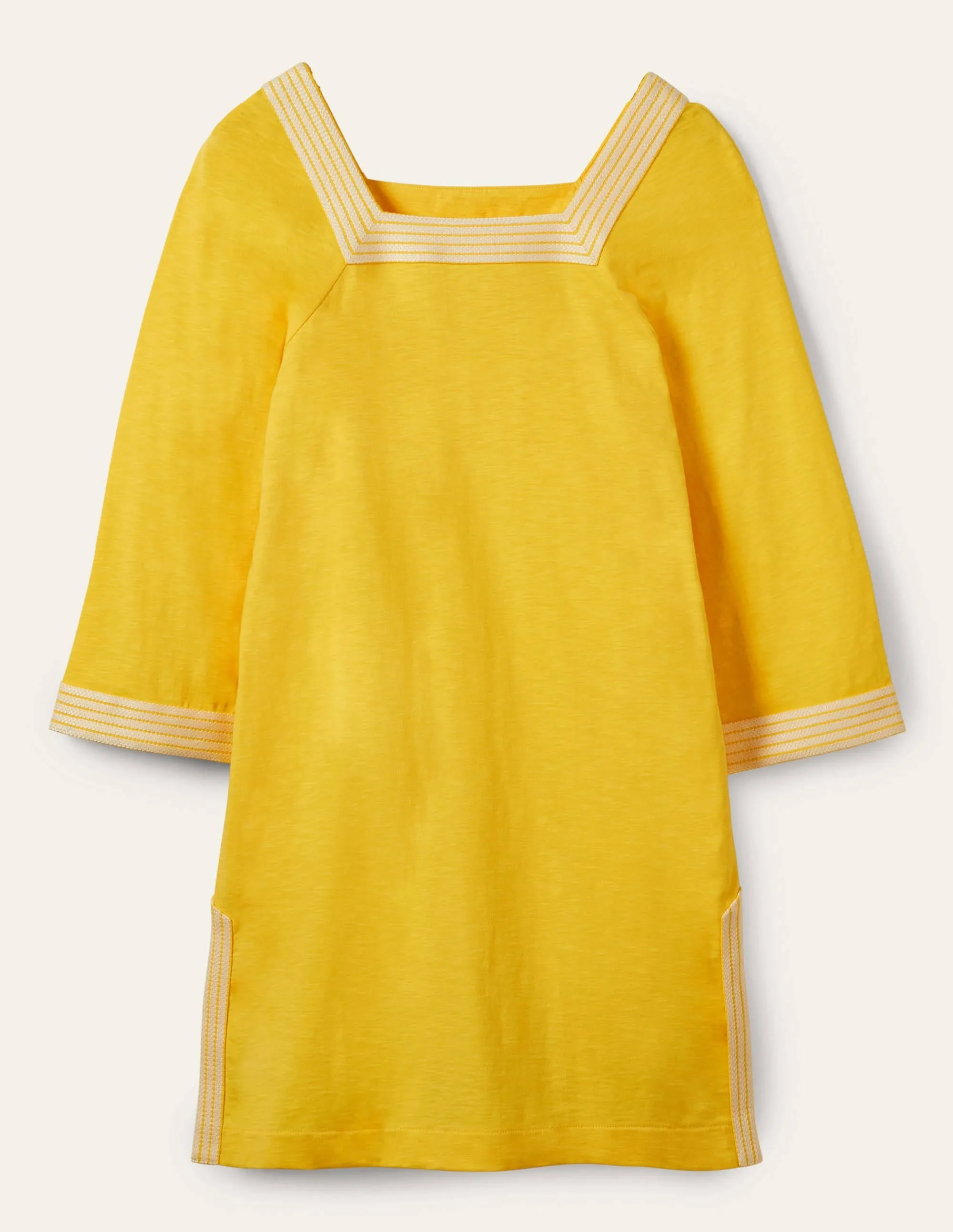 Embroidered Jersey Tunic-Lemon Zest