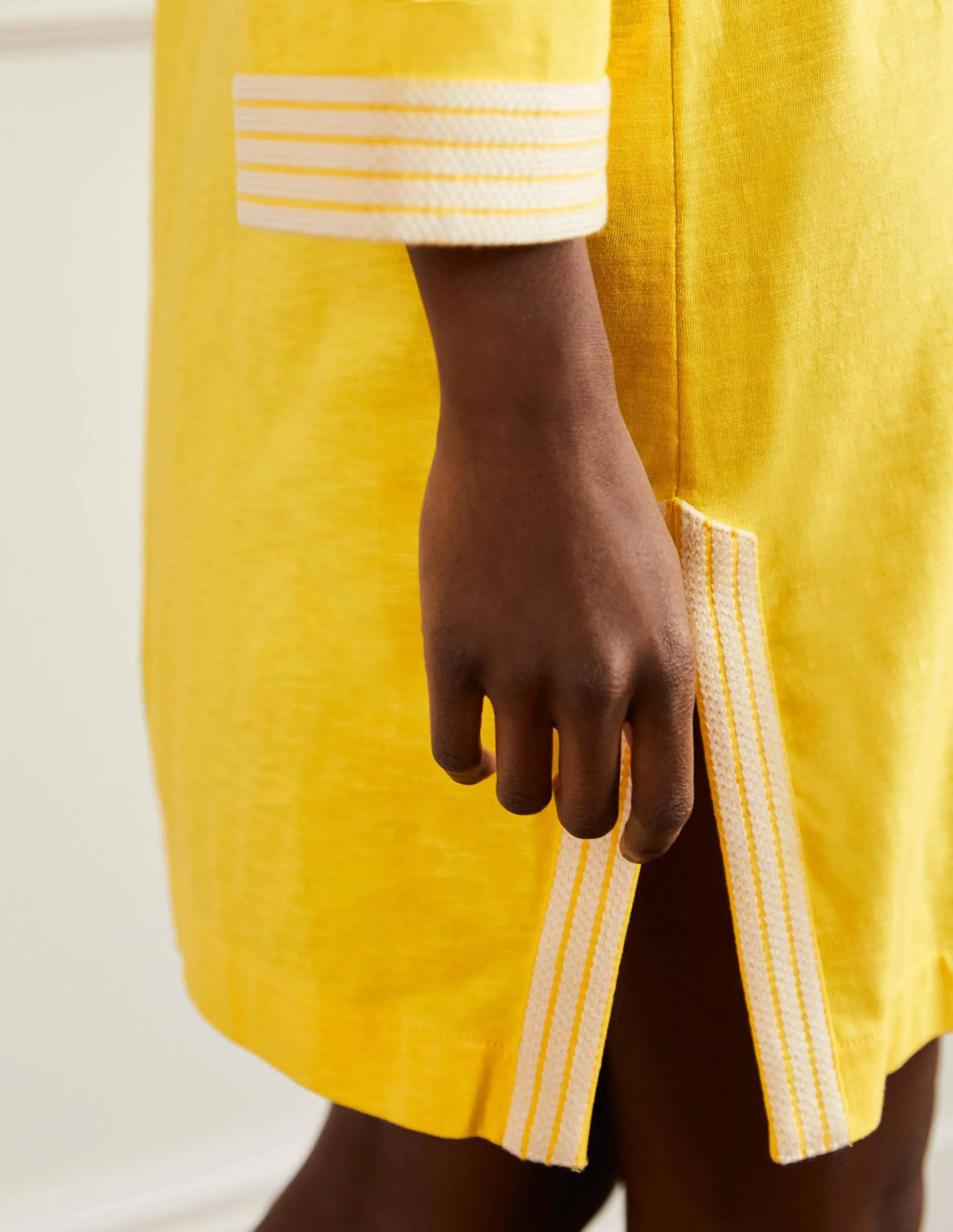 Embroidered Jersey Tunic-Lemon Zest