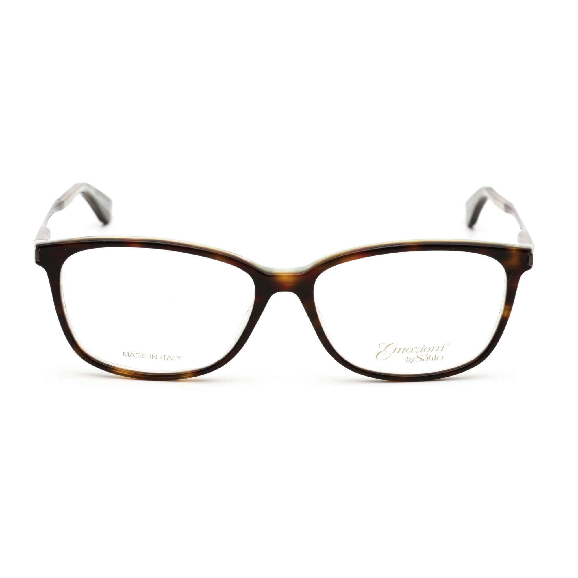 Emozioni Women's Eyeglasses - Havana Green Grey Rectangular Frame | 4044 0SH7 00
