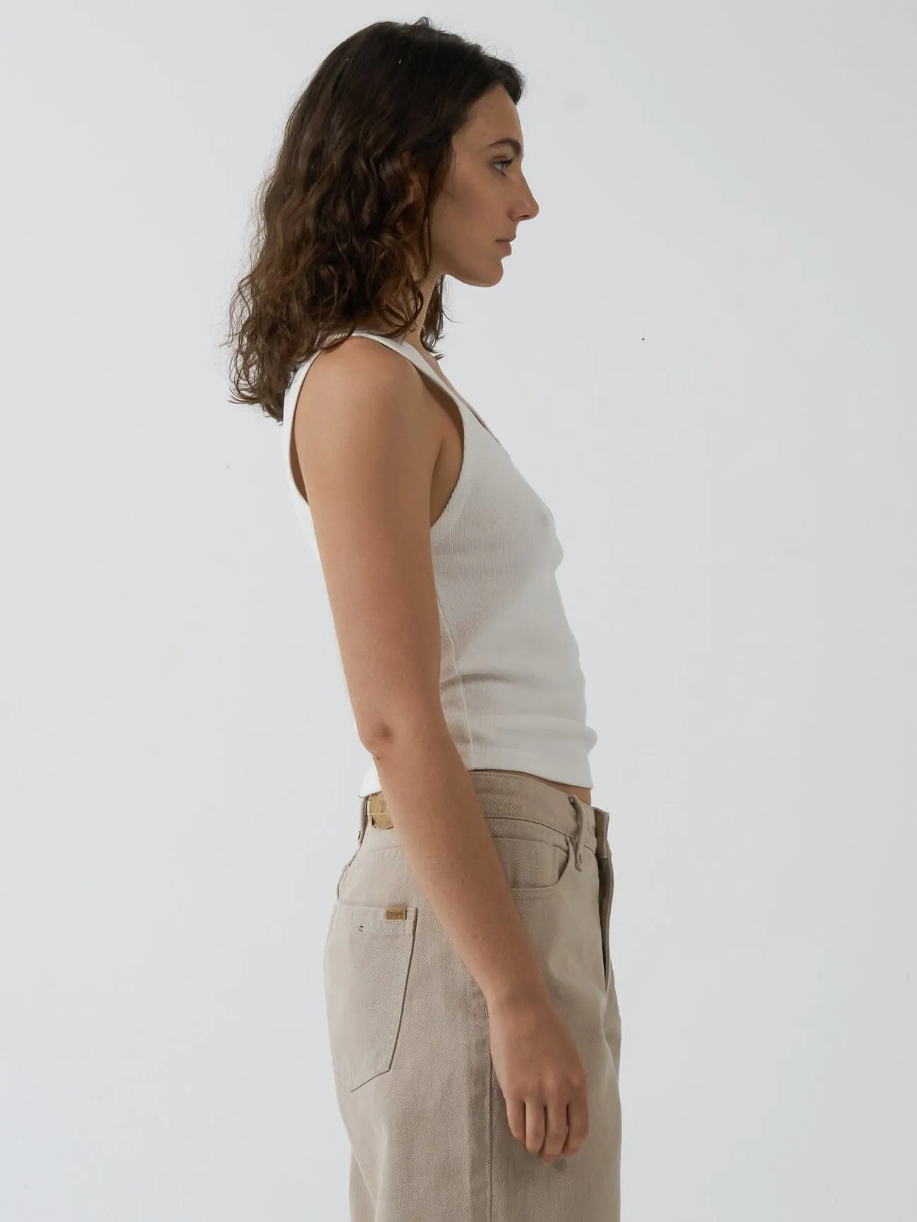 Existencial Country Club Rib Singlet - Dirty White