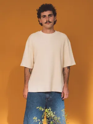 Existencial Waffle Box Fit Oversize Short Tee - Unbleached