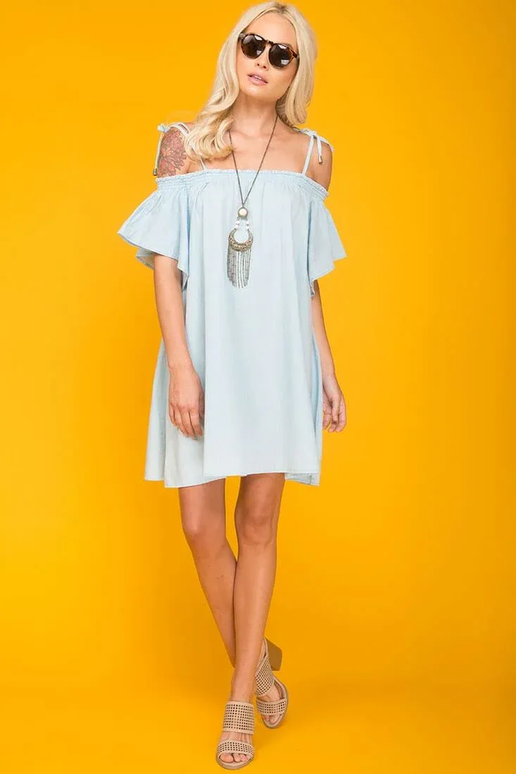 Farrah Loose Summer Dress Light Blue