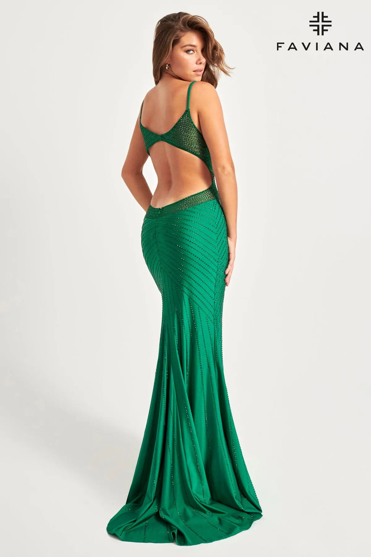 Faviana 11022 Mermaid Long Pattern Formal Prom Dress