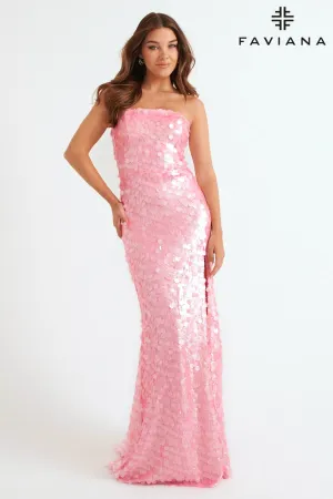 Faviana 11258 Sequin Formal Long Fitted Prom Dress