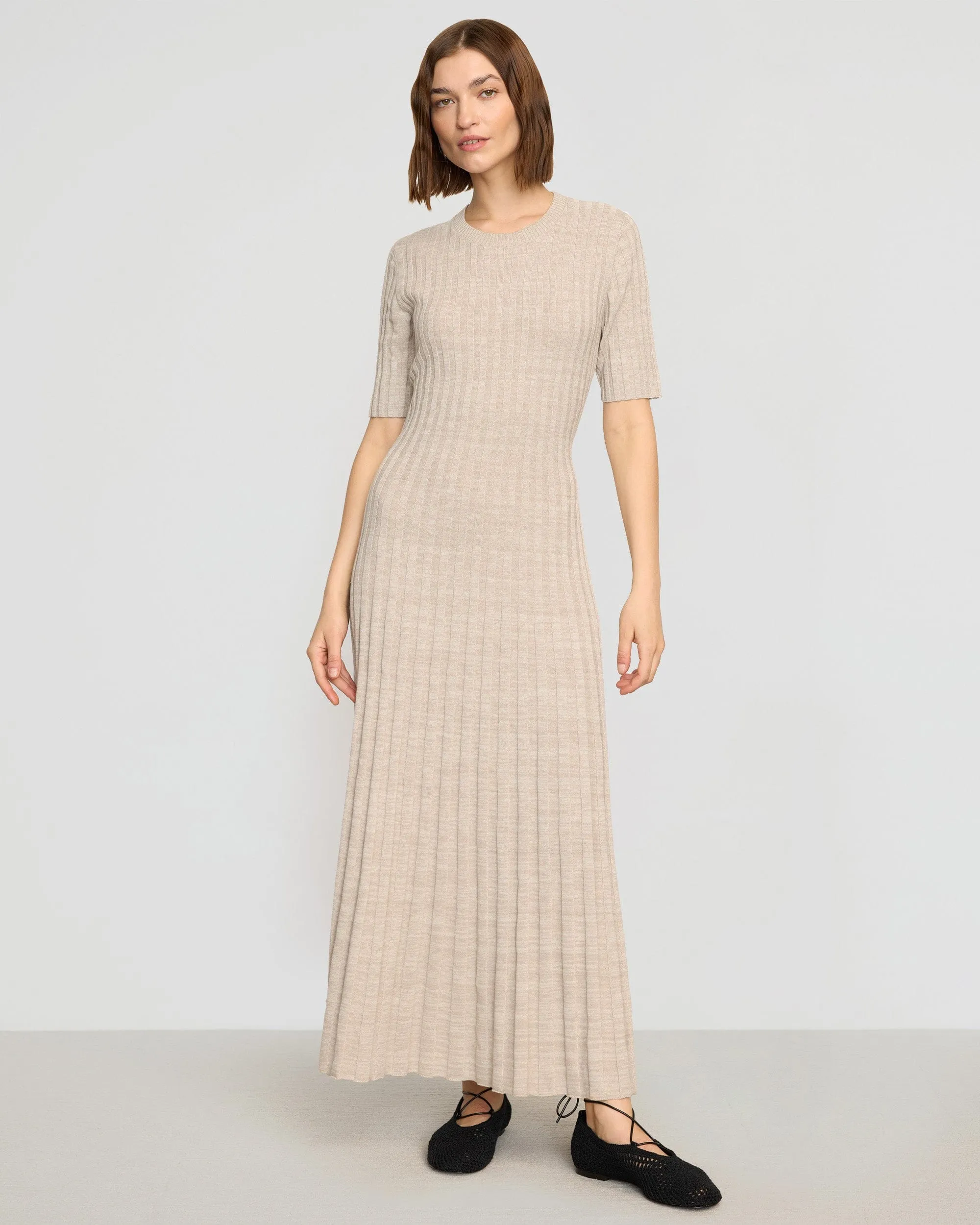 Fena Wide-Ribbed Sweater Dress